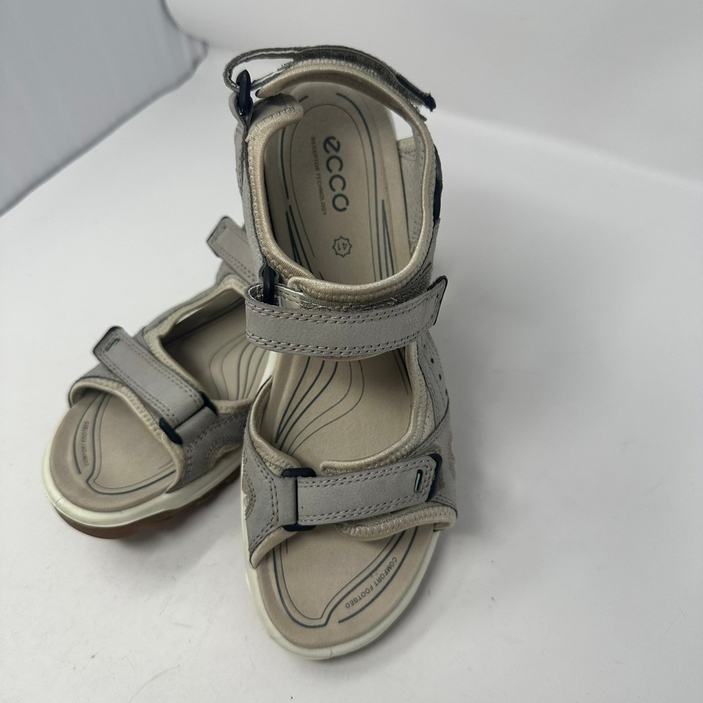 ECCO Sandals Women 10-10.5 Gray Yucatan Receptor Sport Hiking Strappy 820083